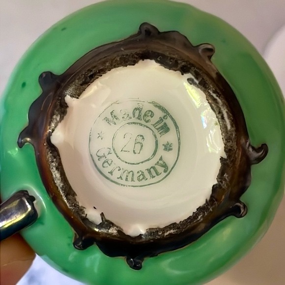 Antique Demitasse Cup & Saucer Hand Painted Made in Germany Antique Makers Mark - Picture 7 of 11